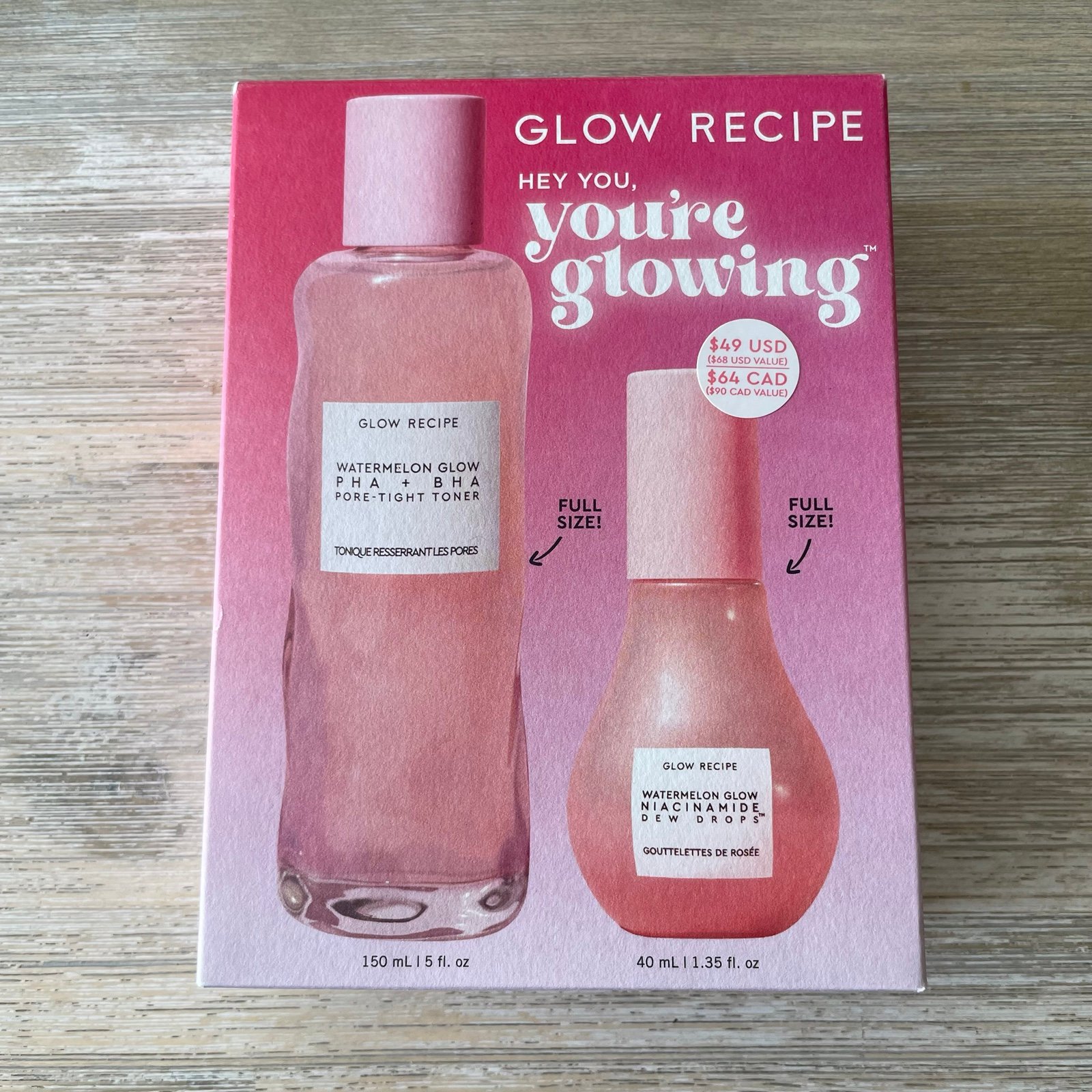 NIB Glow Recipe Toner + Dew Drops