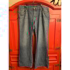 James Cured by Seun Skywalker Denim Jeans Button Fly Stovepipe Legs 40 x 37 LONG