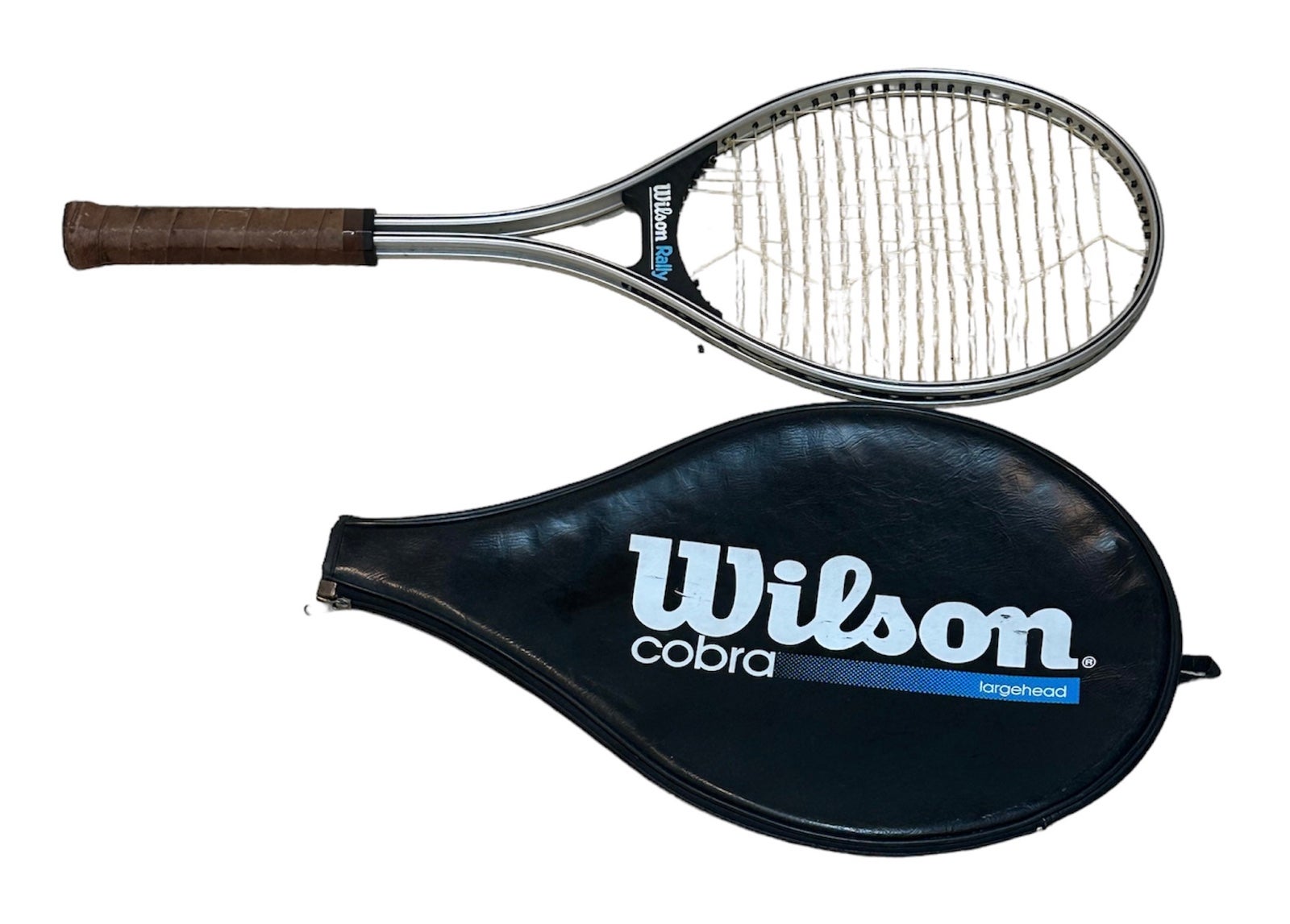 Vintage Wilson Rally 1980’s Tennis Leather Grip Handle Racket With Wilson Case