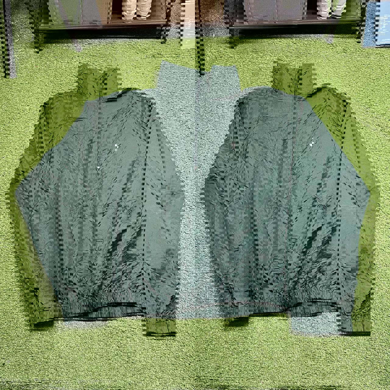 vintage polo ralph lauren green small logo quarter zip windbreaker