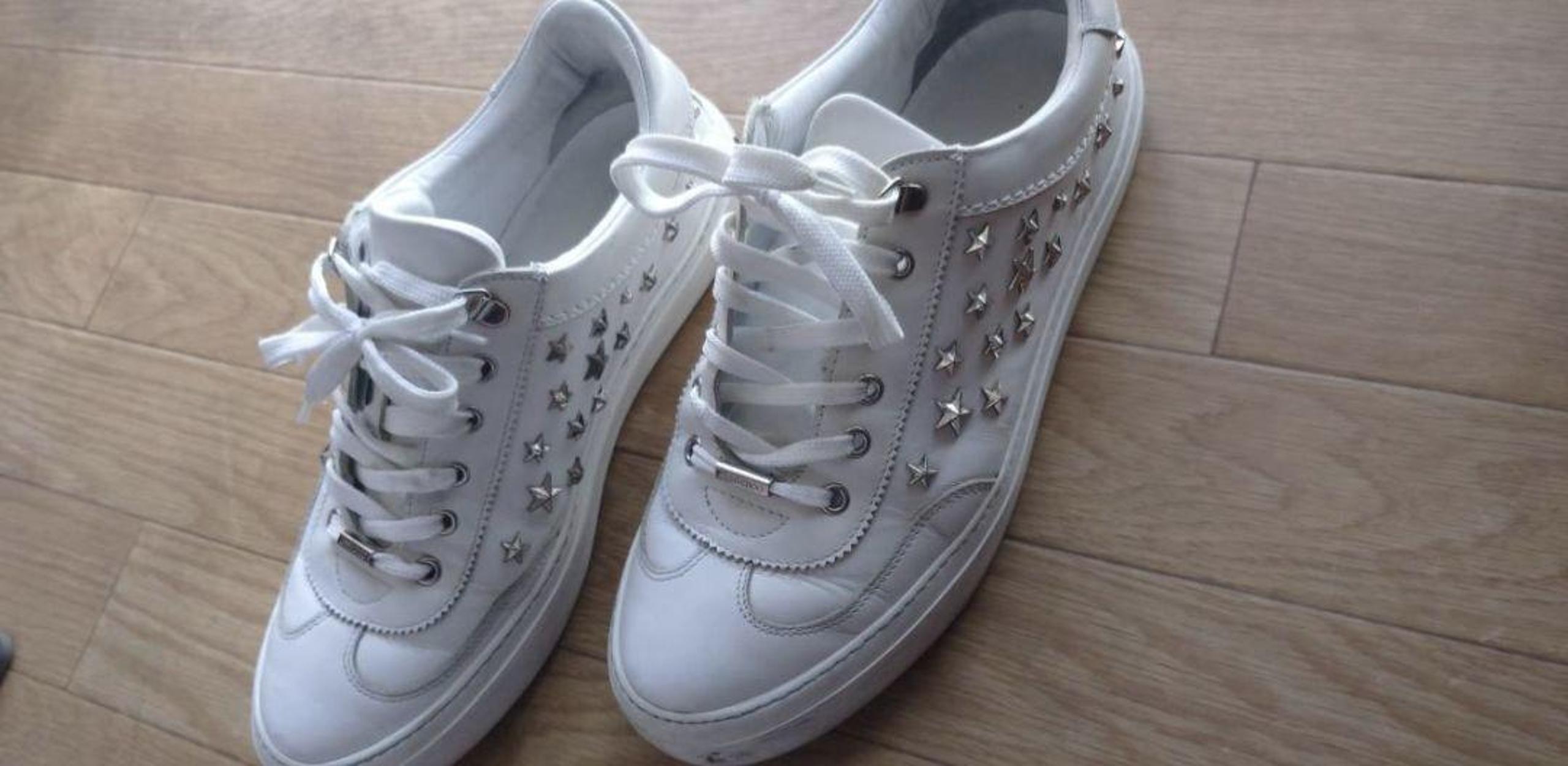 Jimmy Choo Studded Sneakers 42 27.5cm White