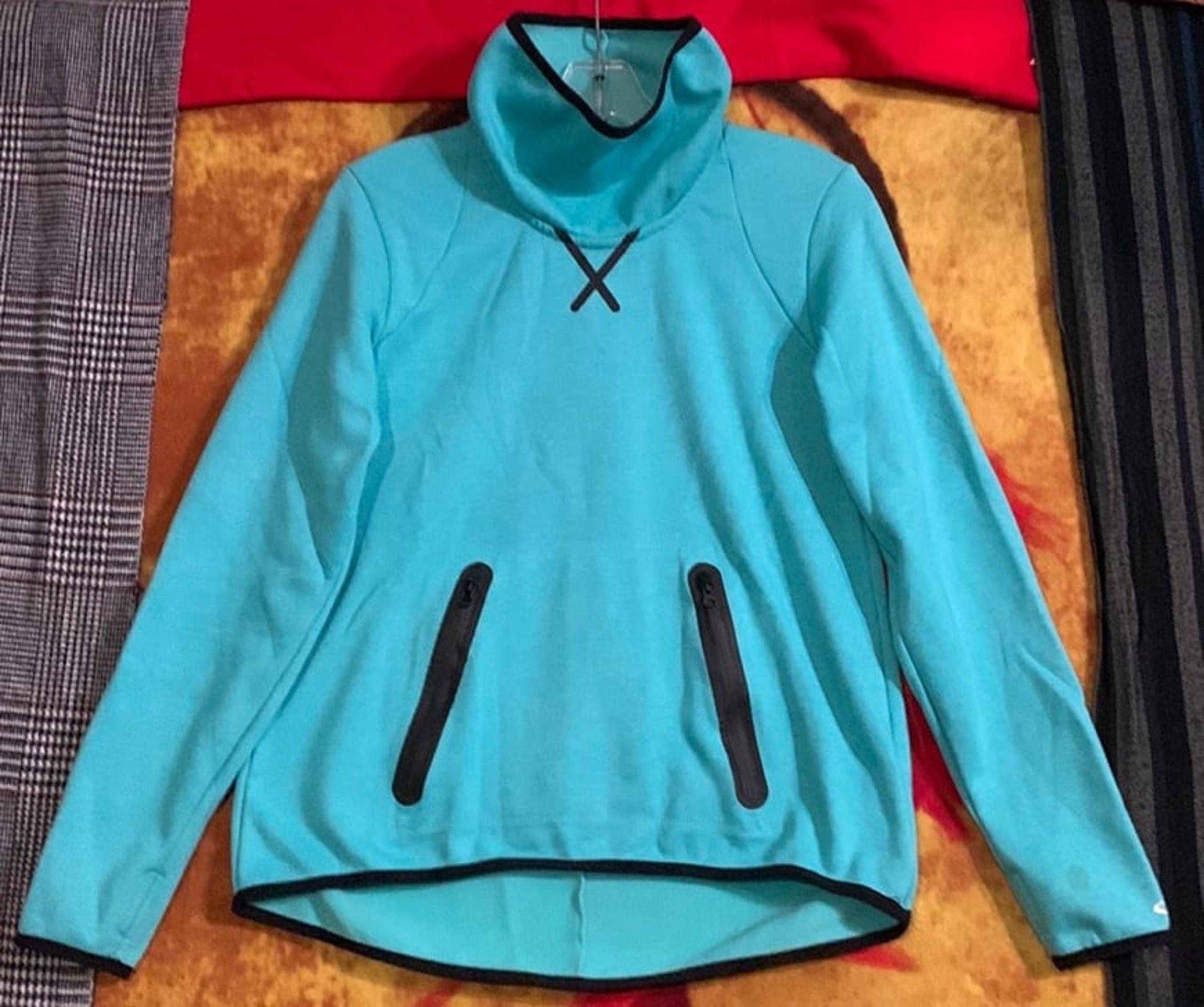 C9 by CHAMPION-auqa blue long sleeve turtleneck pullover ‘VICTORY FLEECE’ jacket