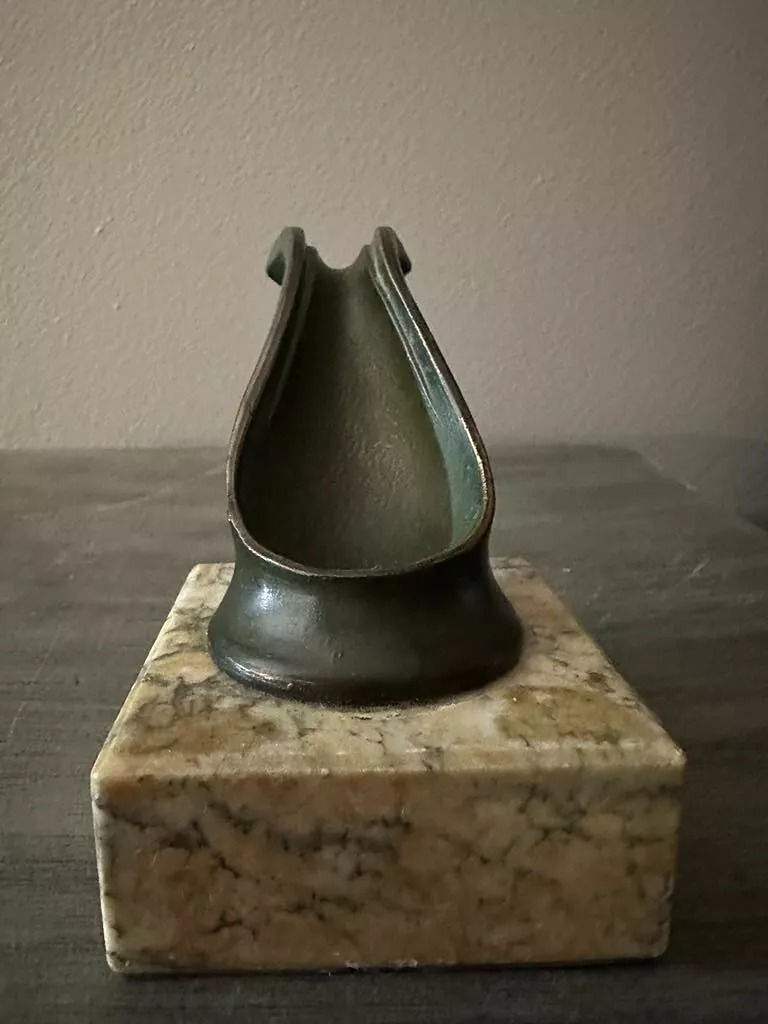 Vtg marble base & brass Pipe Holder Smoking Stand rack ITALY