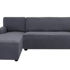 Subrtex 2 Pieces L-Shaped Couch Covers Stretch Fabric Sofa Slipcover