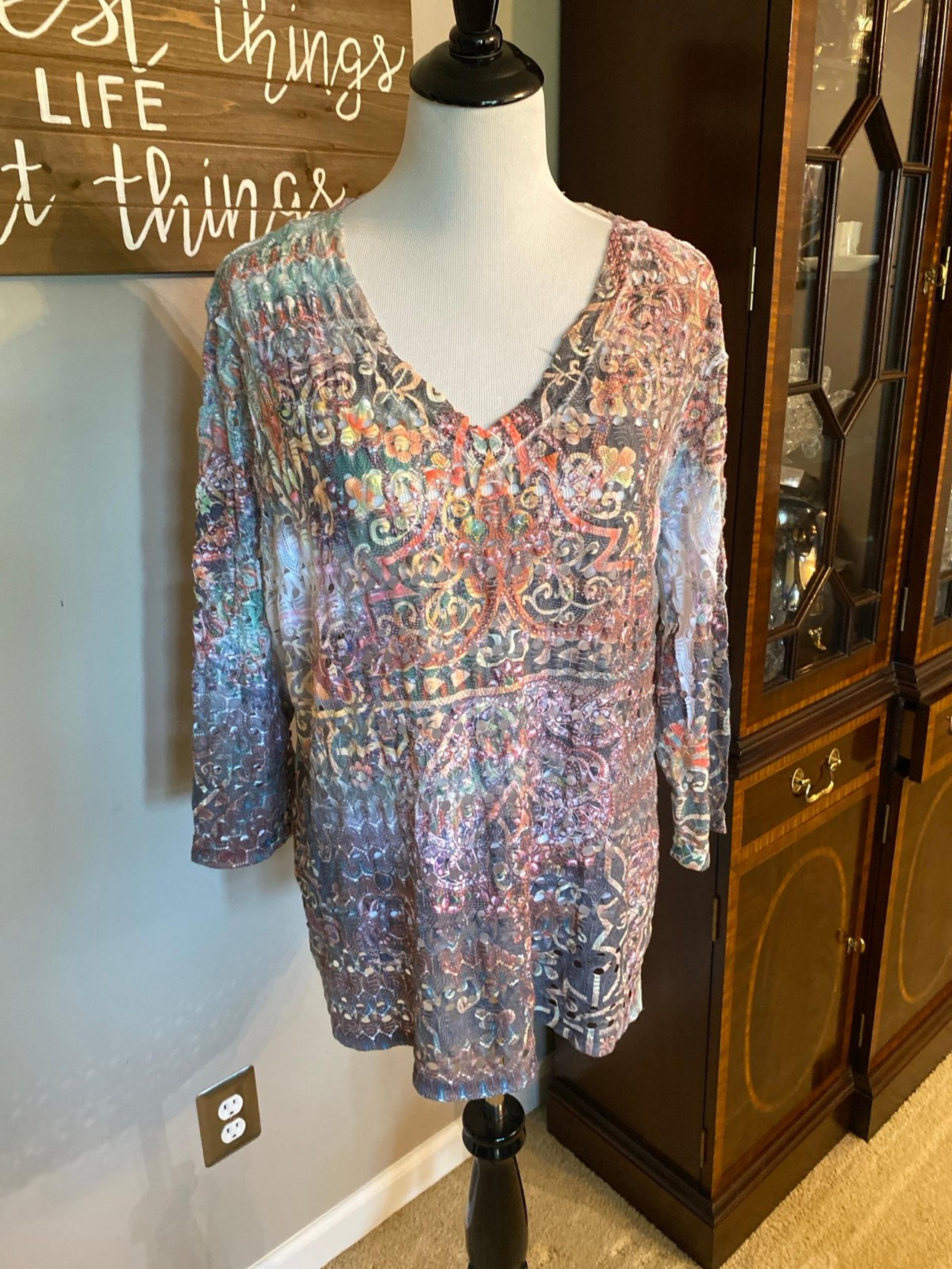 Wrangler Ladies Pullover Sheer Blouse Top Size XXL S2