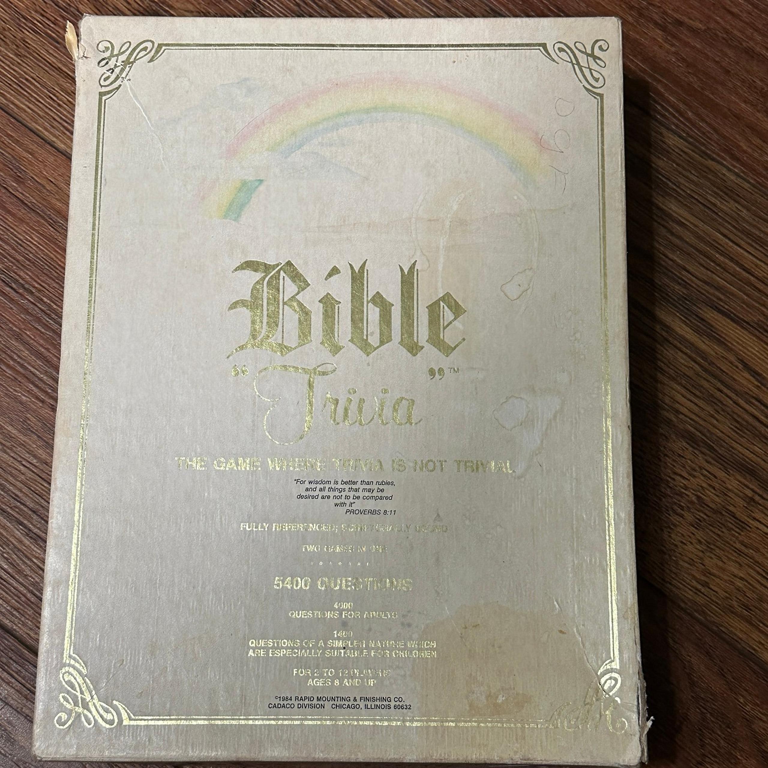 Bible Trivia Board Game 811 Cadaco Vintage 1984-READ DESCRIPTION
