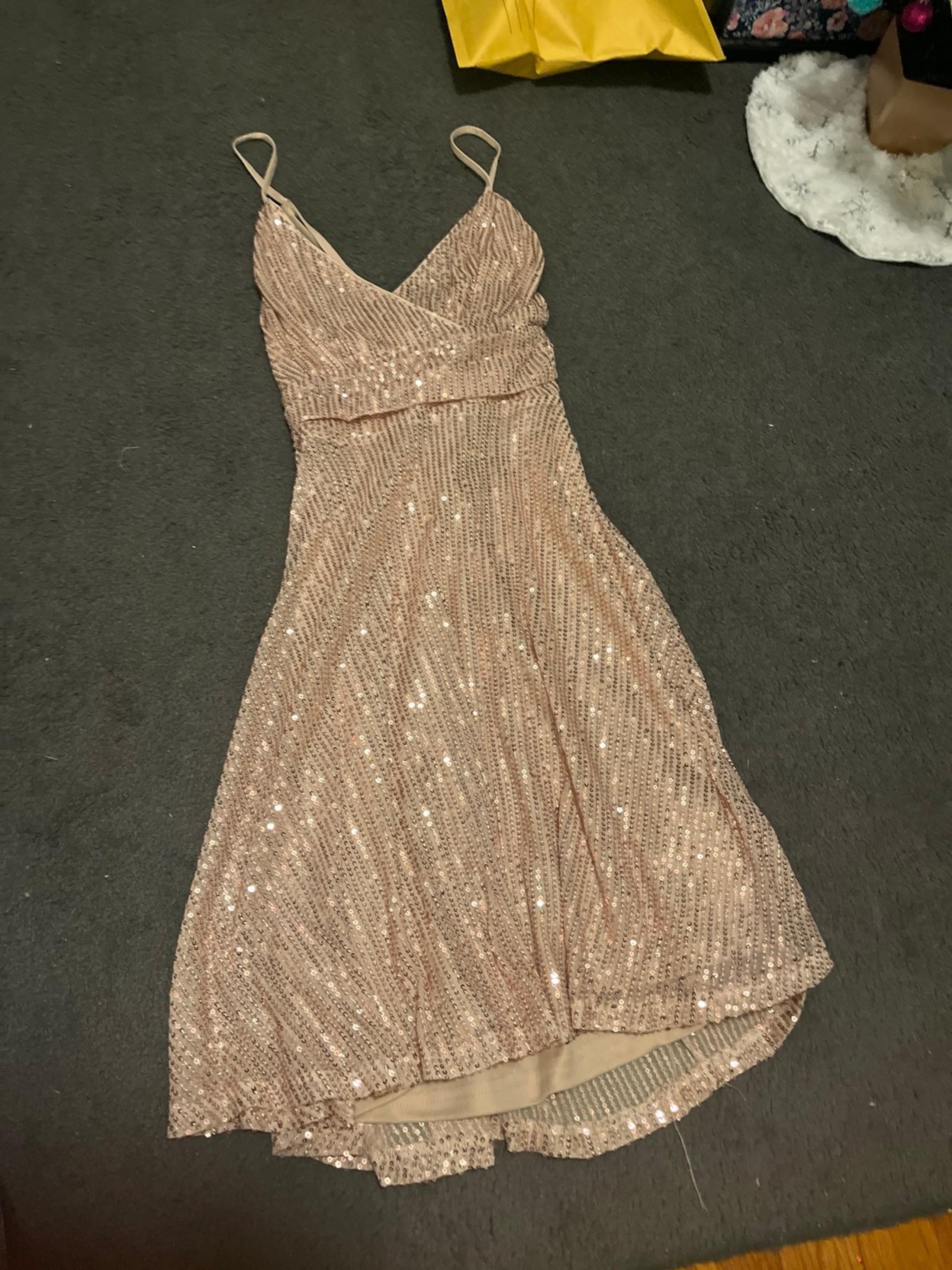 SHEIN Champagne Glitter Dress Size Small