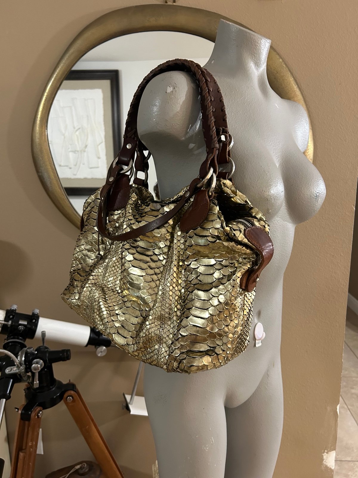Pauric Sweeney Python Gold Bag Bergdorf Goodman