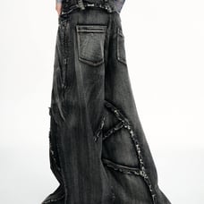 PERSONSOUL FOLDED STRUCTURE BAGGY JEANS
