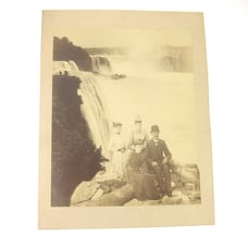 Victorian Photo Honeymoon & Church Prospect Point Niagara Falls Antique 1890s