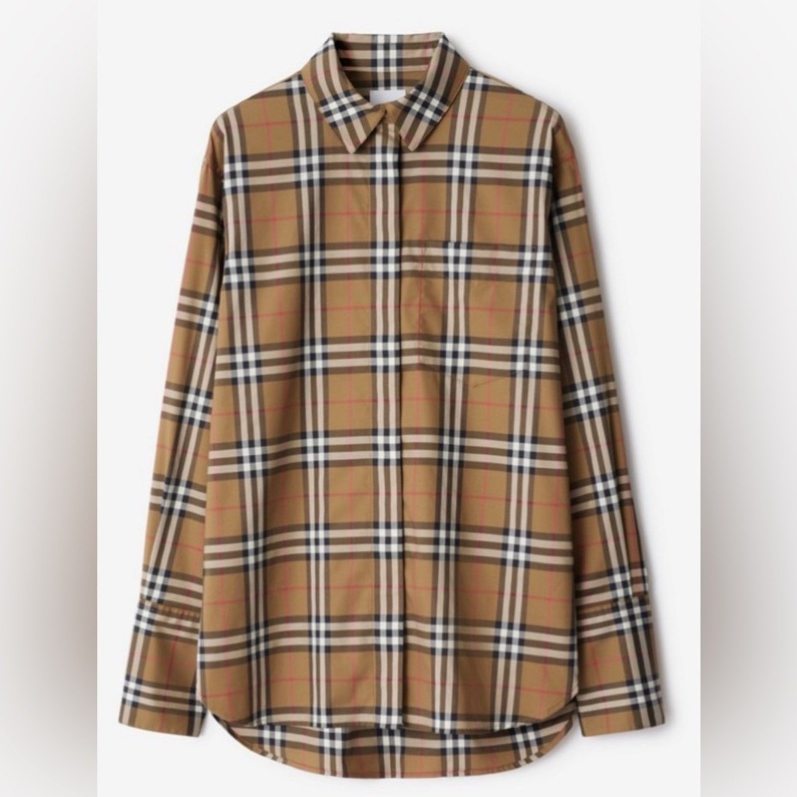 Burberry women’s brand new check stretch shirt 8