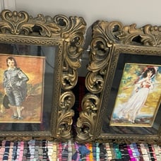 Vintage Italian Wall Art Set of Two Baroque Ornate Frame