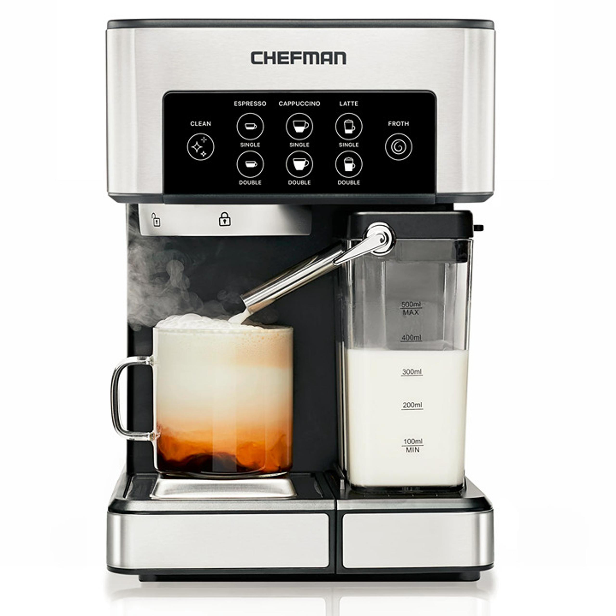 Chefman Barista Pro 6-in-1 Espresso Machine with Built-In Milk Frother