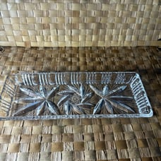 Vintage hand cut BOHEMIAN CRYSTAL BOWL for salads sushi pickle serving and decor