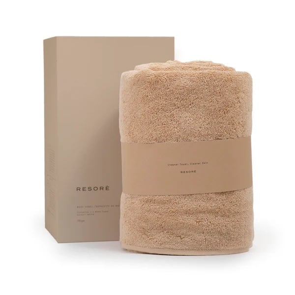 BNIB Resore Body Towel in Toasted Almond