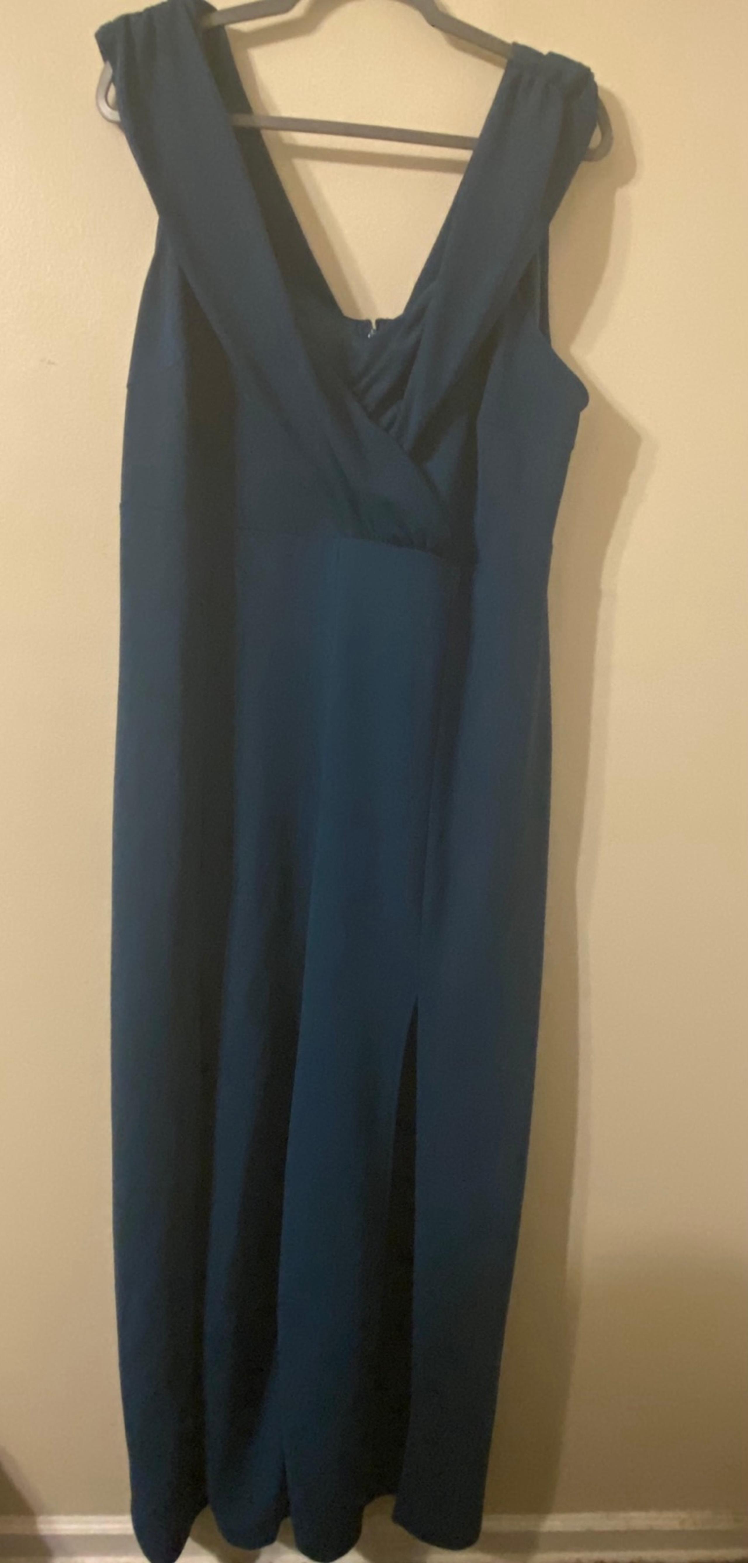 New NWT Forever 21 + Teal Green Maxi Dress V-Neck Size 3X