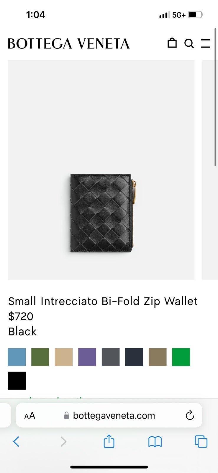 Bottega Veneta Women’s Small Bi-Fold Zip Wallet