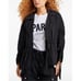 Cinq A Sept Emmeline Drawstring-Waist Woven Nylon Jacket Relaxed Glam Black XS