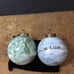 Ornaments set of two vintage Porcelain handpainted ornaments one is signed