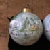 Ornaments set of two vintage Porcelain handpainted ornaments one is signed