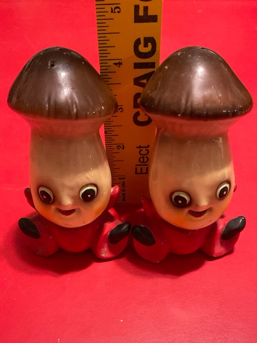 Rare Vintage Mushroom Salt and Pepper Shakers