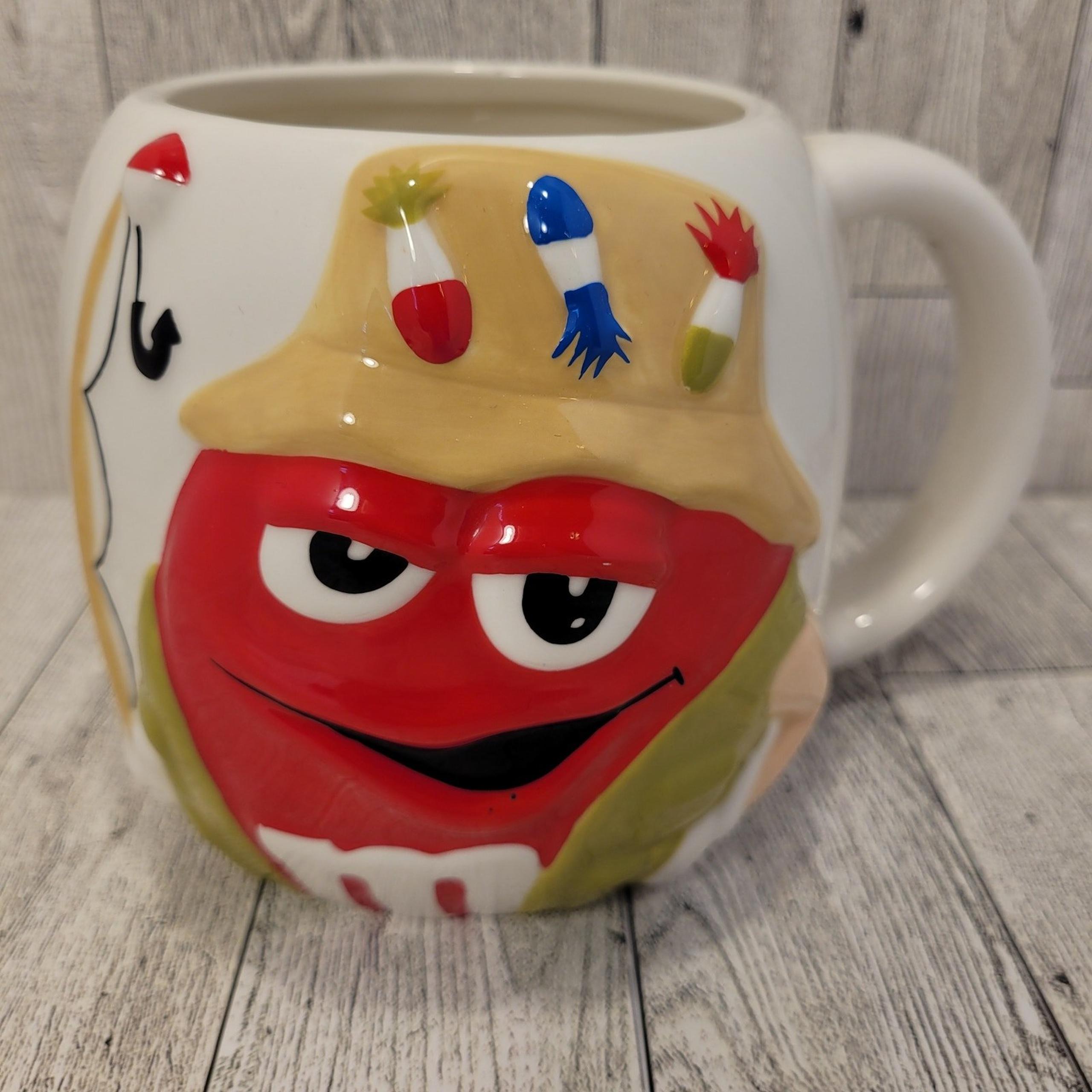 M&M Collector Red Fishing Ceramic Coffee Mug 2006