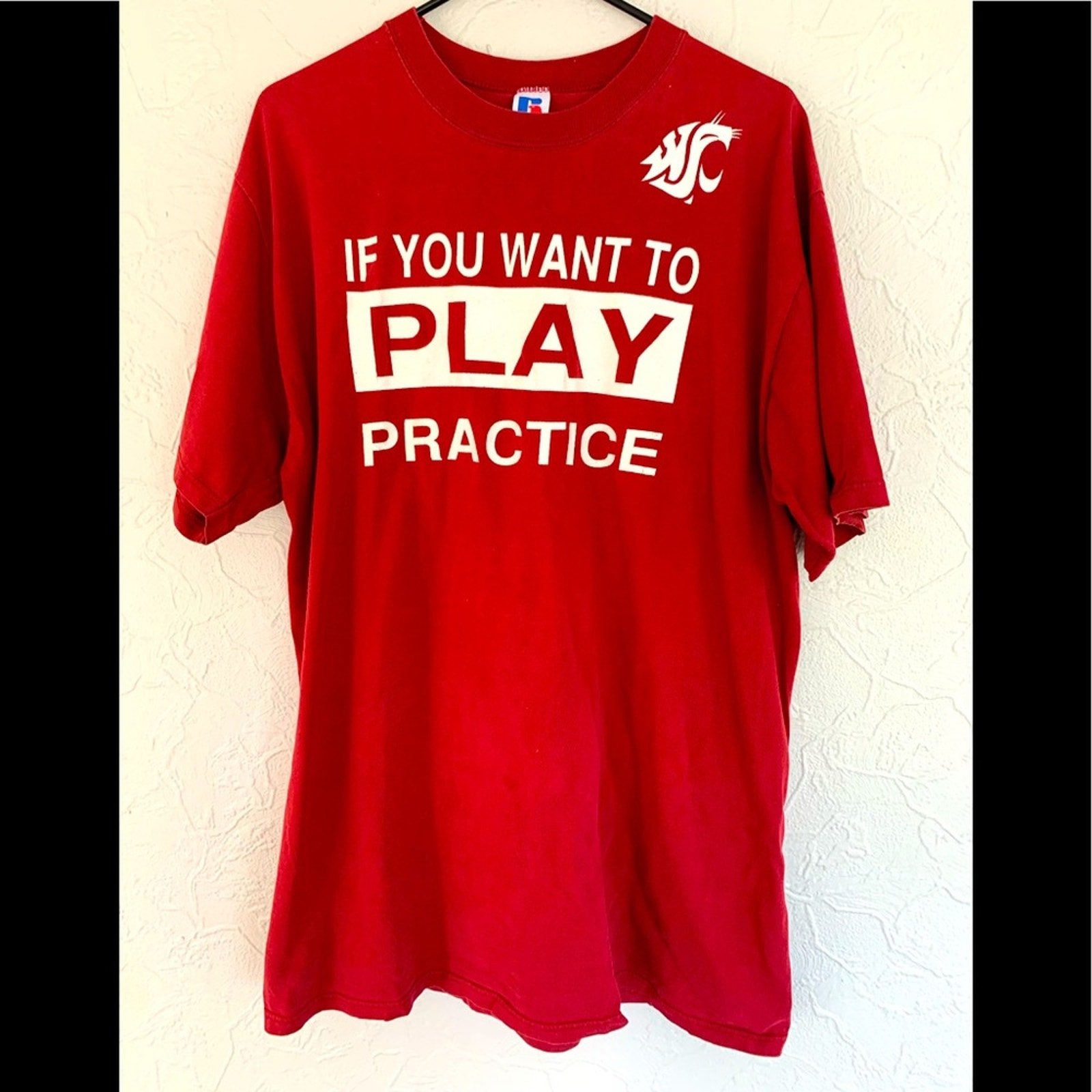 VINTAGE WASHINGTON STATE COUGARS TEAM ISSUED WORN RUSSELL ATHLETIC DREW BLEDSOE
