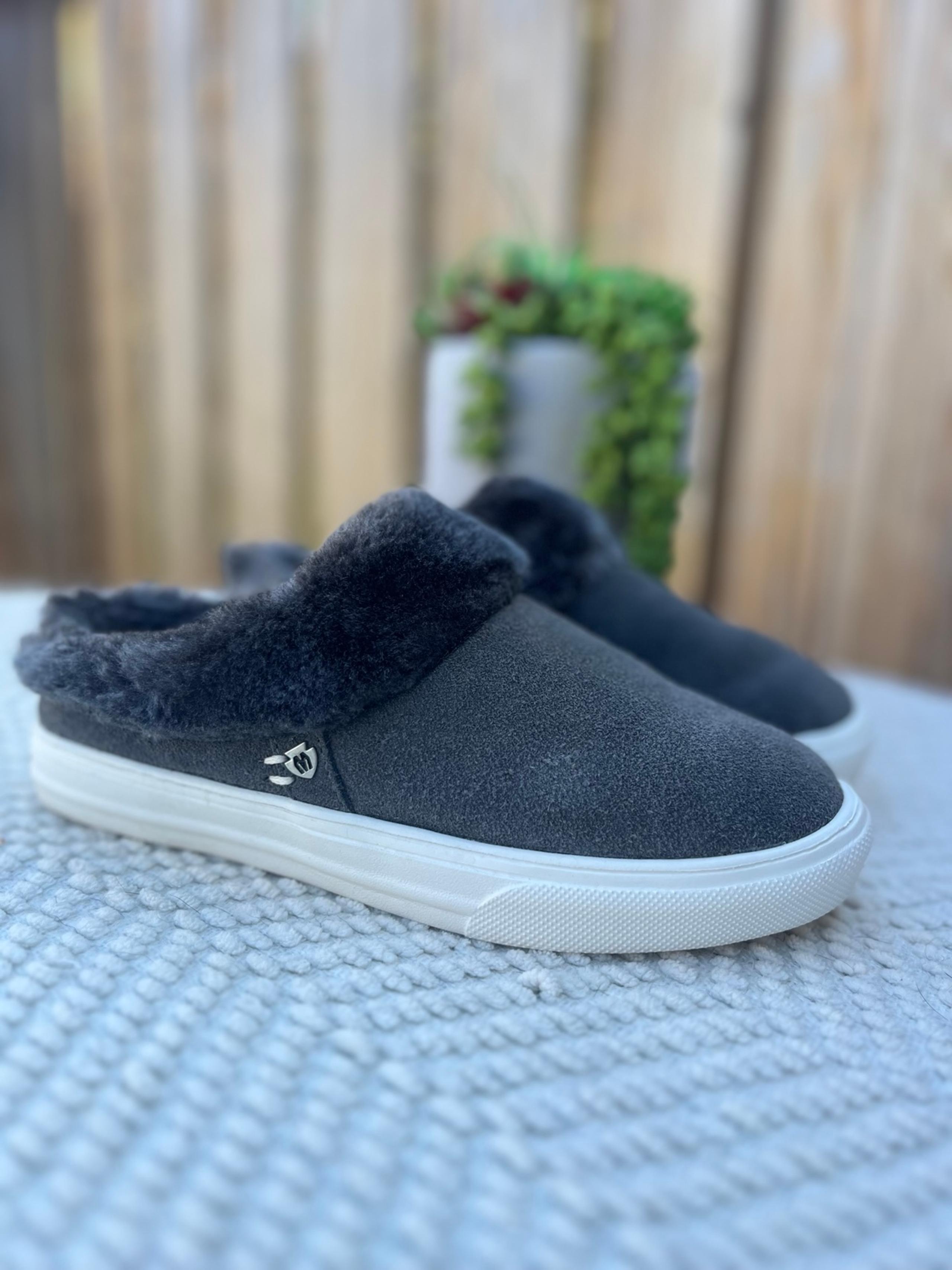Minnetonka Women’s Windy Charcoal Gray Slippers size 7