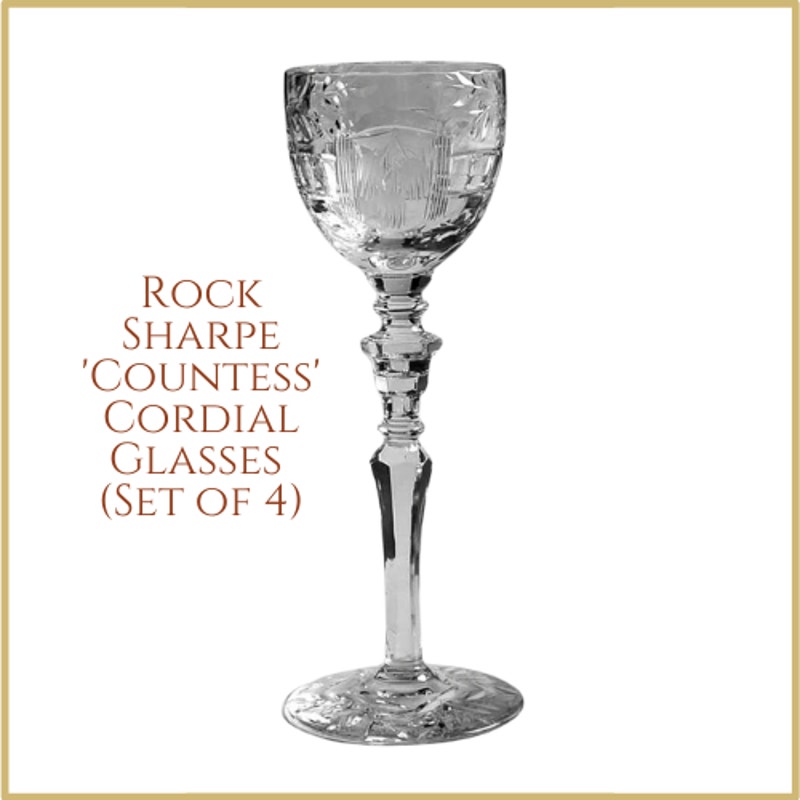 RARE Vintage Rock Sharpe 'Countess' Cordial Glasses - Set of 4