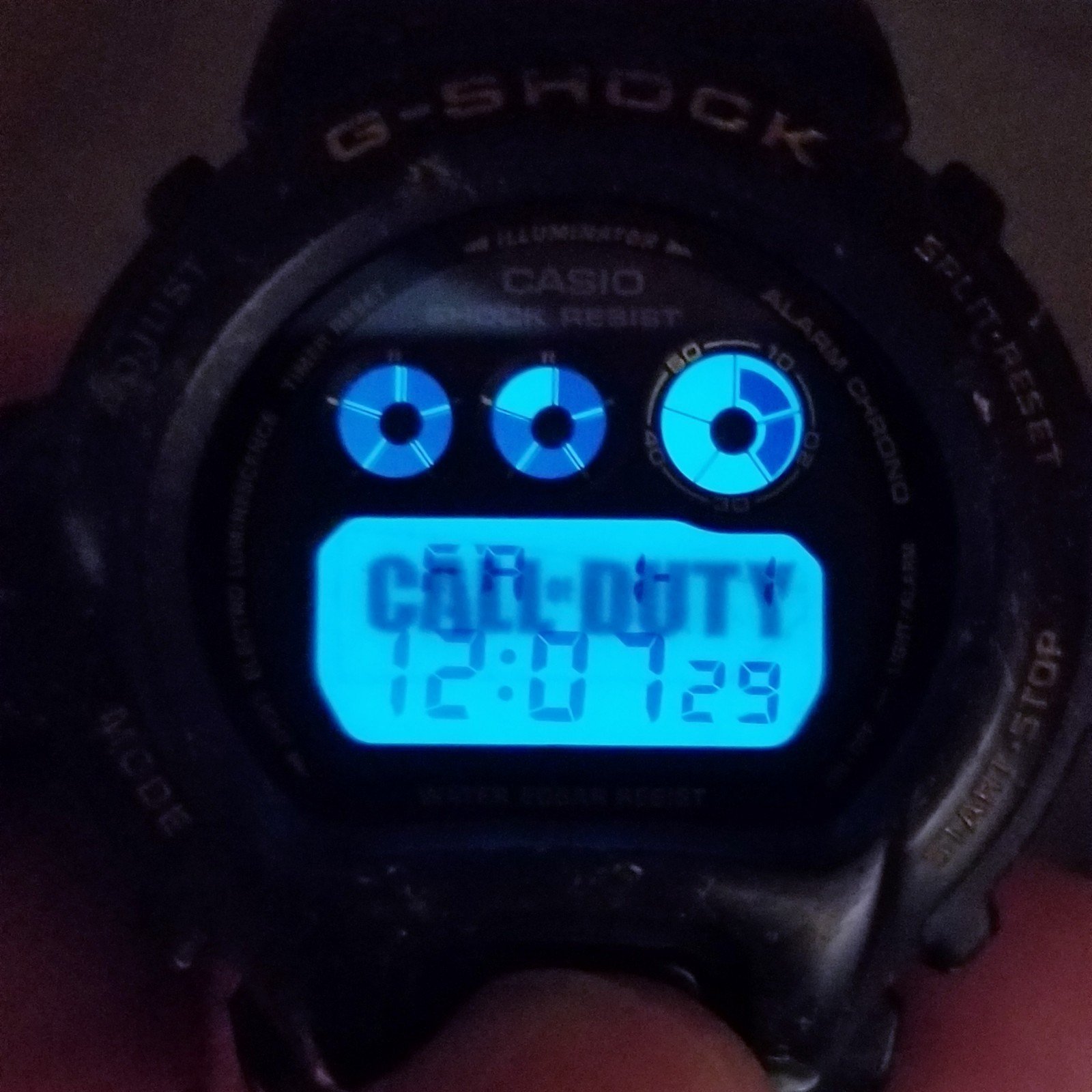 ⌚Rare Casio G-Shock Custom DW6900 smokey sea face Call of duty edition