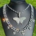 Butterfly Necklace Set White Gold