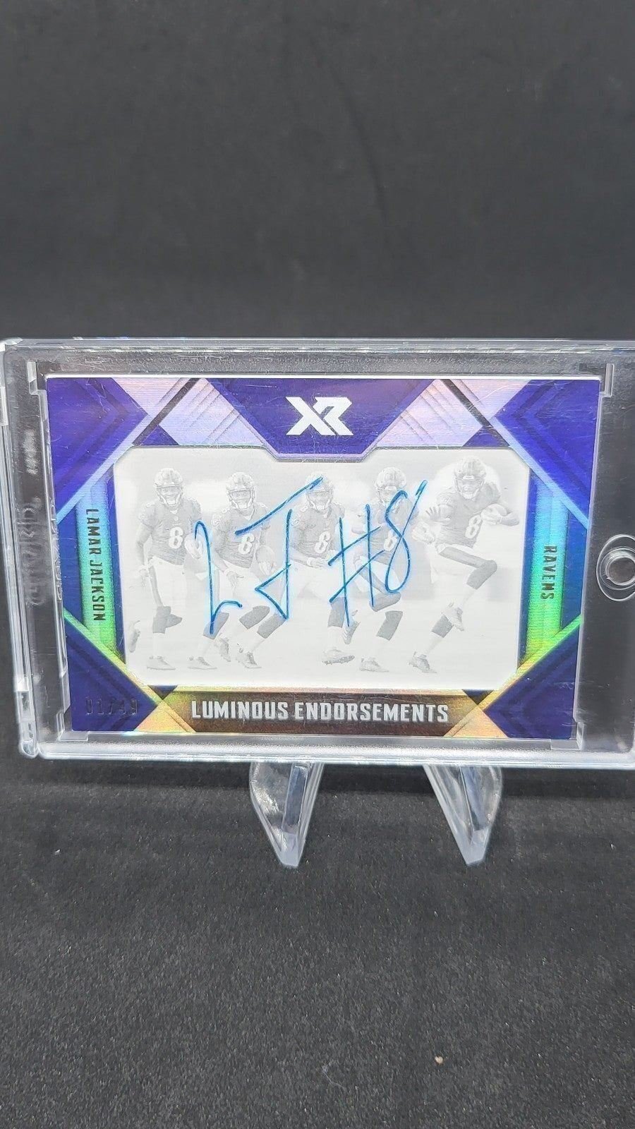 Lamar Jackson Rookie on Card Auto /49