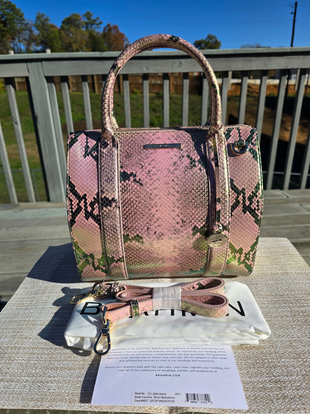 Brahmin Small Caroline Blush Belladonna Satchel NWT