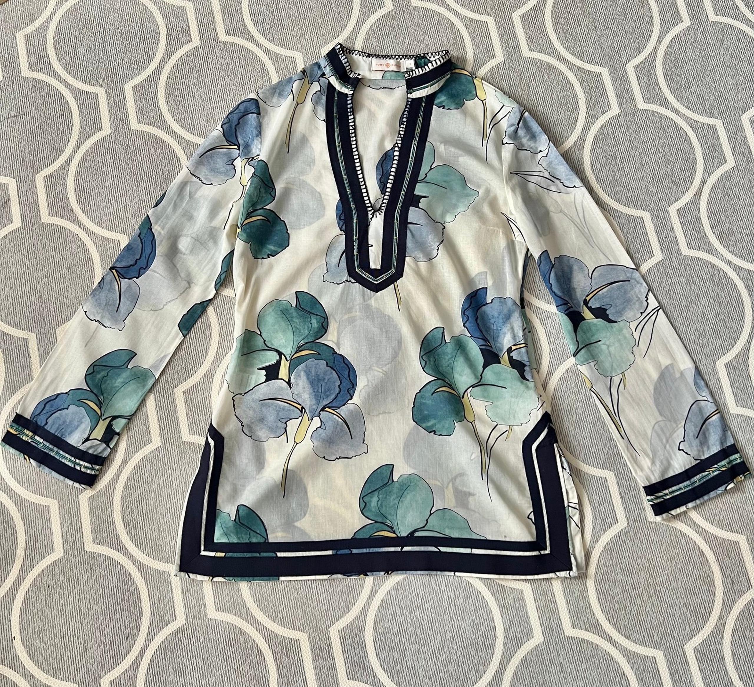 Tory Burch women’s iris floral Tunic Shirt size 6