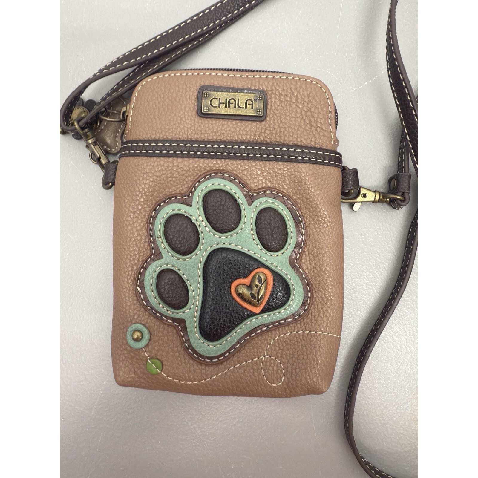 Chala Dog Paw Print Wallet Crossbody Organizer Cellphone Bag #1