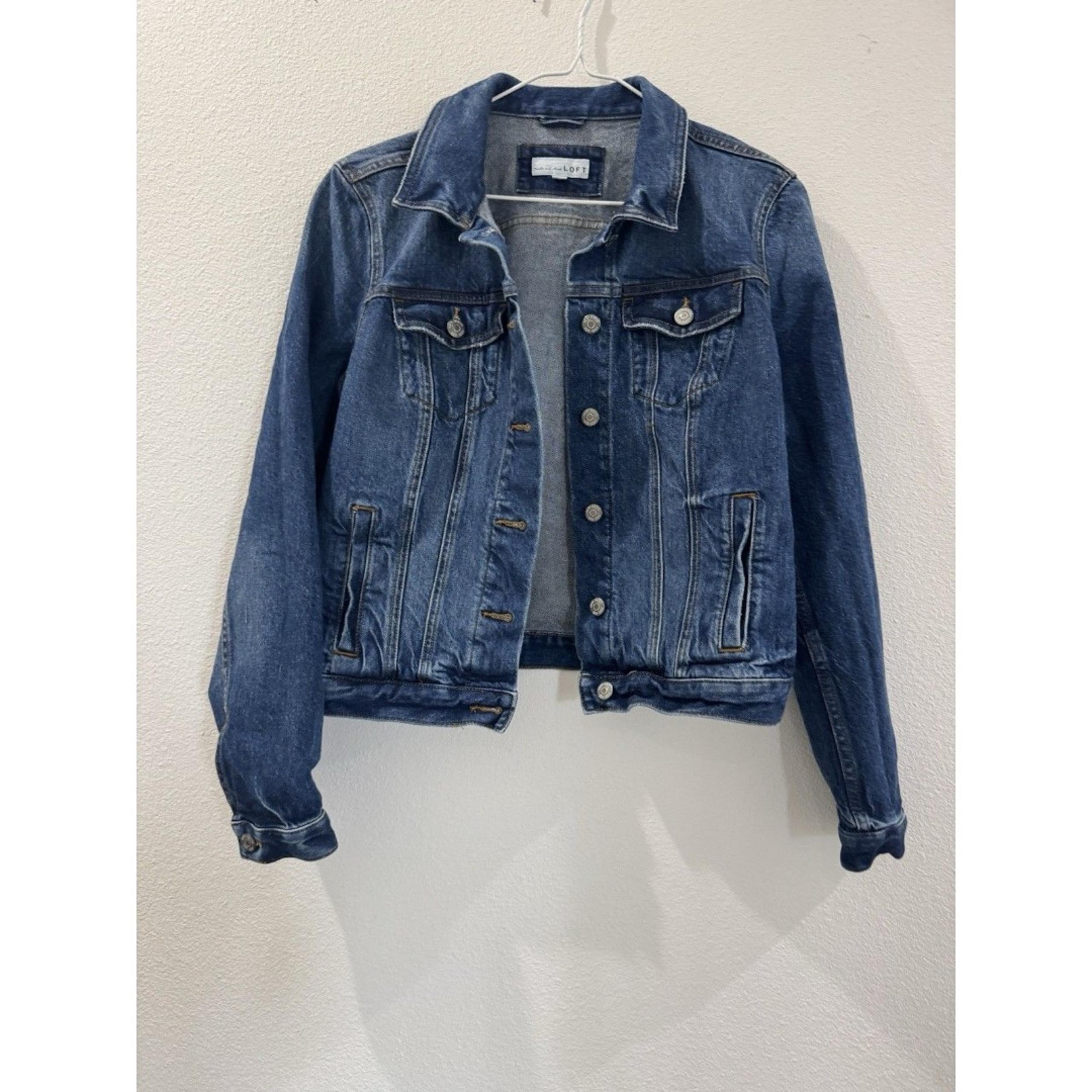 Ann Taylor LOFT Denim Jacket Womens S Blue All Seasons Breathable Stretch