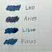 Fountain pen ink, Constellation Series Leo Aries Libra Pisces.