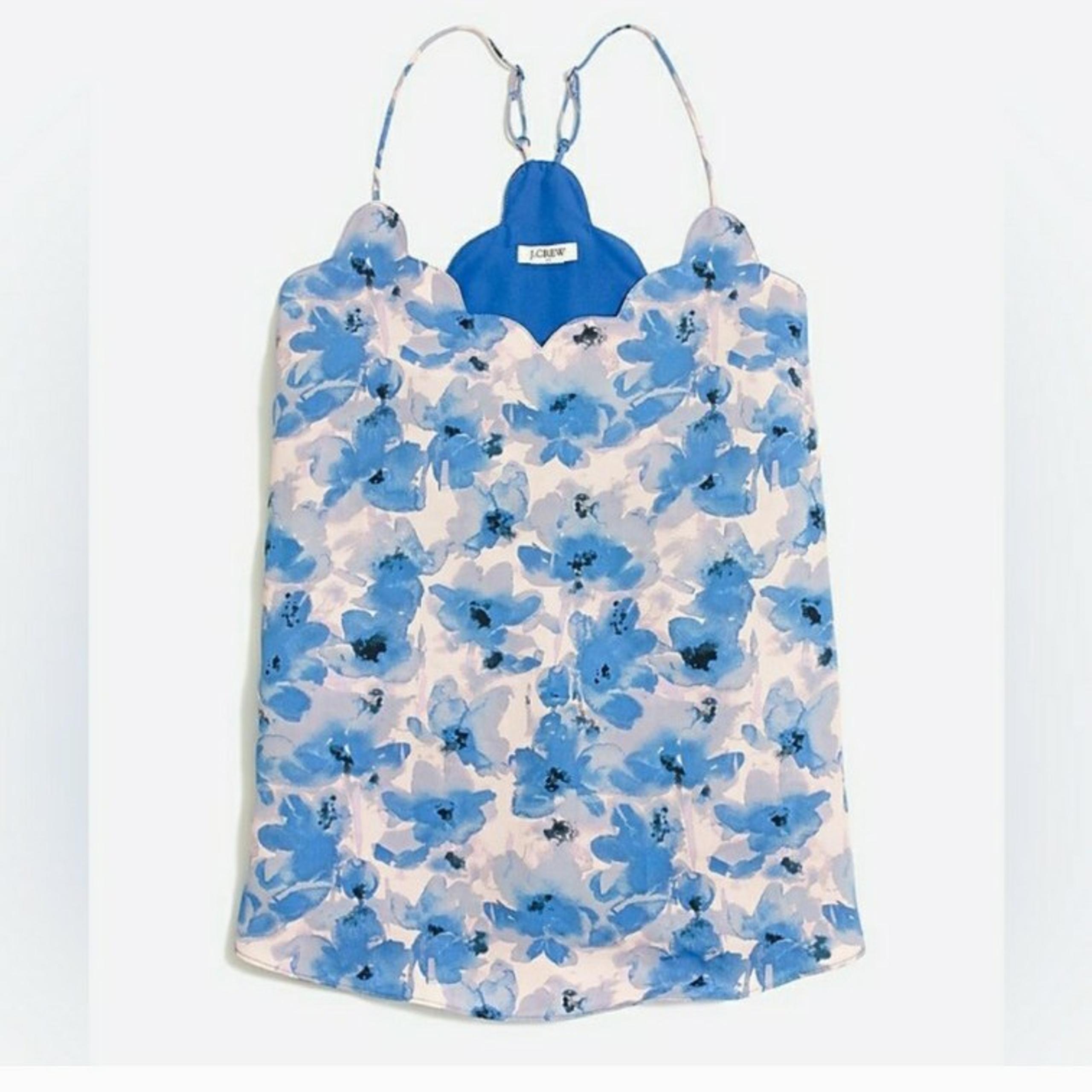 J.Crew Printed Scalloped Camisole Top Sz 10