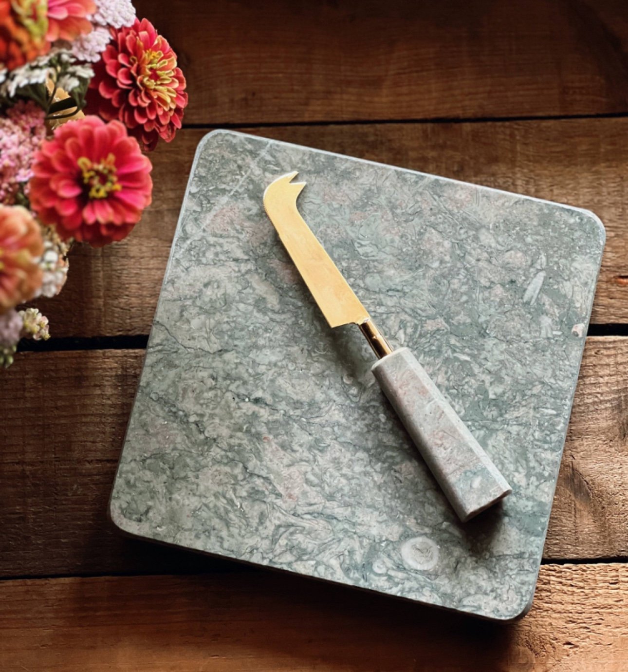 Vintage cheese bored and serveing knife