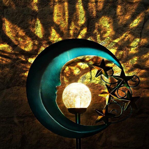 New Solar Garden Pathway Lights Crackle Glass Globe LED for Lawn Decor