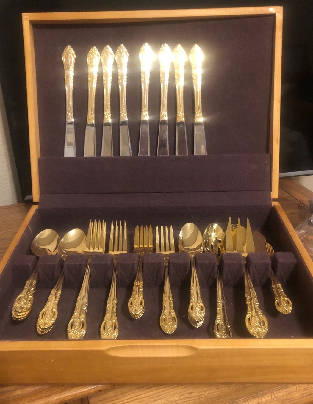 Vintage Gold Tone Flatware Set