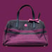 ❝ COACH passion berry purple and black wool handbag with bow bag charm ❞