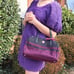 ❝ COACH passion berry purple and black wool handbag with bow bag charm ❞