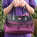 ❝ COACH passion berry purple and black wool handbag with bow bag charm ❞