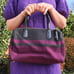 ❝ COACH passion berry purple and black wool handbag with bow bag charm ❞