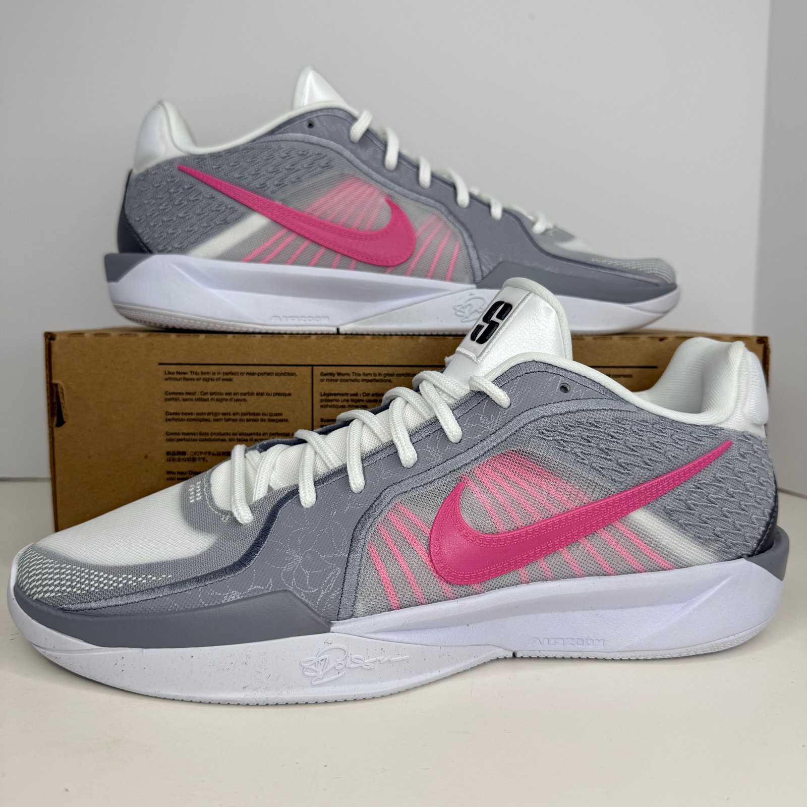 Nike Sabrina 2 White Pinksicle Cement Size 11 Women / Size 9.5 Men Basketball