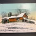 Original Winter Barn Farm House Signed R Smith Oil Canvas Painting Art 10 x 8