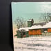 Original Winter Barn Farm House Signed R Smith Oil Canvas Painting Art 10 x 8