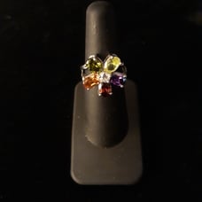 Sterling Silver Flower CZ RING SZ 6