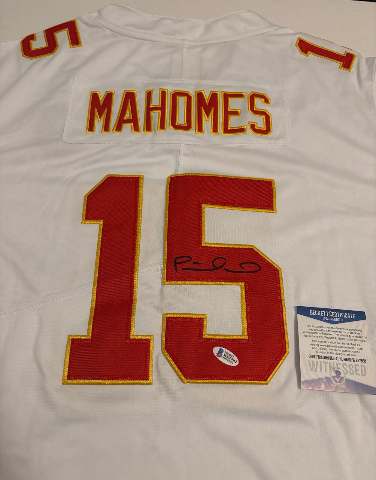 Patrick Mahomes Signed Autographed Nike Jersey Beckett COA Kansas City Chiefs